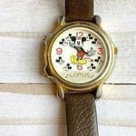 Disney Lorus Vintage 1980's  Mickey Mouse Singing Watch with Leather Band Photo 0