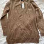 Alfani NWT:  tan crew neck sweater with gold drip Photo 0