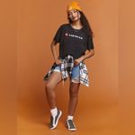 Forever 21 Airwalk Waffle Crop Top Black Medium  Athleisure Streetwear Photo 5