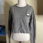 Urban Outfitters Grey alien long sleeve cropped sweater Photo 0