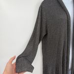 Chico's Ribbed Shimmery Womens Sweater Cardigan Sz XL Holiday Glam Metallic Open Photo 2