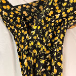 BloomChic Citrus Lemons Print Belted Surplice Neck Split Dress Size 18 Photo 4