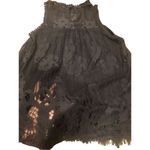 Altar'd State Altar’d State black lace overlay sleeveless high neck keyhole open in back blous Photo 2
