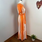 Lemlem  Hand Crafted Zoya Orange Stripe Maxi Short Sleeve Beach Dress Small NEW Photo 3