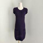 she's cool Y2K Purple Cable Knit Sweater Dress Short Sleeve Whimsigoth Winter S Photo 10