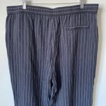 Eileen Fisher  Navy Pinstripe Wide Leg Dress Pants Size Women's Large Photo 3