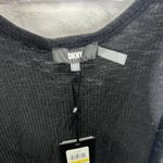 DKNY  Womens Black Stretch Ribbed Pullover Swim Cover Up Dress Size M New Photo 3