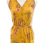 Justify Women's  Mustard Floral Sleeveless Romper Photo 0