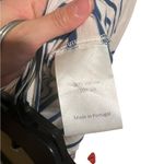 LA LIGNE NYC White Navy Stripe Viscose Silk Teddy Tee Blue Photo 6