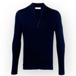 new Cruciani 𖦹 Luxury Fine Knit Zip Cardigan Sweater 𖦹 Black 𖦹 Made in Italy Photo 14