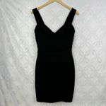 Tadashi Shoji  Black Bandage V Neck Sleeveless Bodycon Cocktail Dress Size M Photo 3