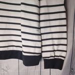 Allegra K  Women's Black and White Striped  Shirt With Hearts On The Elbows Photo 1