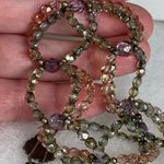 Boutique Multi- strand looped faceted crystal beads sterling silver ornate clasp Photo 4