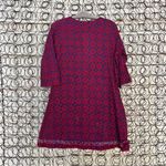 60s Coffee Break R Miss Elaine Mod Red Blue Floral Mini Dress Ditzy Daisy MEDIUM Photo 2