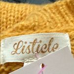 Listicle  women’s size medium floral embroidered button front cardigan mustard Photo 7