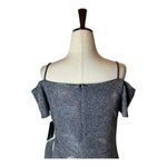 Marina Gunmetal Metallic Silver Cold Shoulder Mini Dress‎ Size S NWT Photo 4