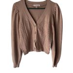 Philosophy Sweater Medium Pink Puff Sleeve Button Cardigan Knit Preppy Coquette Photo 0
