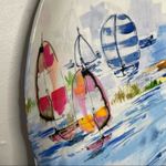 DANIELA CORTE REVOLVE Watercolor Bodycon Dress Womens Size Medium Coastal Unique White Photo 4