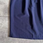 Liz Claiborne  Tie Belt A Line Skirt Womens 16 Navy Blue Paperbag Waist Career Photo 1