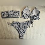 12 crazy blue and white tie dye bikini 3 piece set NWT Size M Photo 1