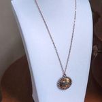 Betsey Johnson Copper Vintage Floral Medallion Necklace 18" Photo 0