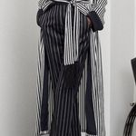 Ralph Lauren $2890 Purple Label Black and White Stripe Kalpita Coat Size 10 Photo 1