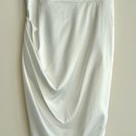Satin Inspired Silky Midi Cowl Neck Dress, Bridal Shower Graduation Dress, S/M White Size undefined Photo 12
