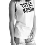 Unkosher Market TOTES KOSHE White Tank Top Black Graphic Size Large Photo 5