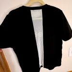 Bebe Black Logo Chenille Embroidered T-Shirt Short Sleeve Top Mesh Size L Photo 4