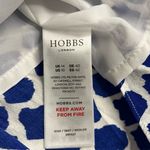 Hobbs London Magda Midi Shirt Dress Waist Tie Blue Patterned Women’s Size 10 Photo 9