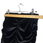 & Other Stories & Other Stories Velvet Mini Skirt Women’s Size 2 Black Ruched Ruffle Hem Photo 9