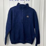 Vintage L.L. Bean outdoors Adult navy soft fleece quarter zip jacket medium Blue Photo 0