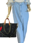 LINOLUCE LIGHT BLUE DENIM HIGH WAIST OVERALLS NWT (L) Size L Photo 0