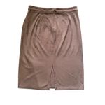 Forever 21  Milk Chocolate Brown Faux Suede Pencil Skirt Back Slit Sz M Photo 2
