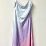Cami NYC Shallon Stretch Silk Slip Dress with Faux Pearl Straps Ombré Purple M Photo 0