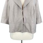 Lane Bryant Light Gray Long Sleeve Peplum Blazer Photo 2