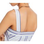 AQUA ‎ Striped Crop Top Blue White Button Front Sleeveless Tank Small Photo 3