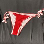 Zaful  Ribbed Tie Side Tanga Bikini Set - Red Size 4 Us Photo 2