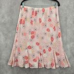 Laura Scott  Pink Floral Flare Boho Indie Y2K Knee Length Cottage Skirt Large Photo 0