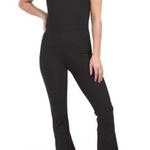 Wilo the Label Black Ribbed Flare Leg Jumpsuit Athleisure Yoga Walk Activewear Photo 0