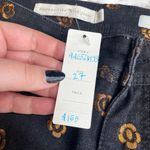 Anthropologie Straight Leg Crop Jean Black Bronze Floral Embroidered Sz 27 NWT Photo 2