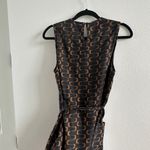 Reformation Sommer Linen Dress Brown Linguini Pattern Belt & Pockets Photo 6