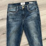 frame denim Le High Skinny Jeans in Langstone Acid Sandblasted Wash Blue | 26 Photo 6