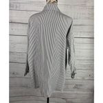 Aisew Button Front Shirt Womens L Pin Striped Long Sleeve Collared NEW Gray Size L Photo 3