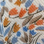 Vintage Scarf Floral Lightweight Square White Blue Orange Retro 90s Italy Women Photo 6