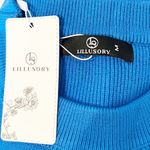 Lillusory Crewneck Ribbed Long Sleeve Oversized Sweater Blue Medium Photo 1
