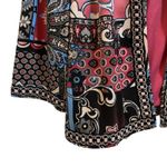 Joan Rivers Large Colorful Paisley Patchwork Open Front Blazer Jacket Artsy Black Photo 2