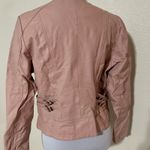 Slate + Willow  blush pink leather moto jacket LARGE FLAWED Photo 4