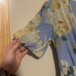 Kate and Lilly size 8 blue and yellow floral maxi dress with puff sleeves Photo 1