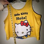 Hello Kitty Hola Rightlites Sanrio Graphic Cropped Tank Top Yellow Size XL Y2K Photo 3